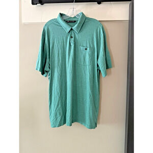 Travis Matthew Mens Golf Polo Teal Green Size XL 100% Pima Cotton Lightweight